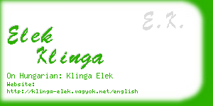 elek klinga business card